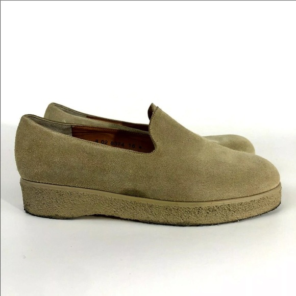 Robert Clergerie 7 Platform Suede Loafer Beige womens france gum crepe sole - Picture 2 of 11